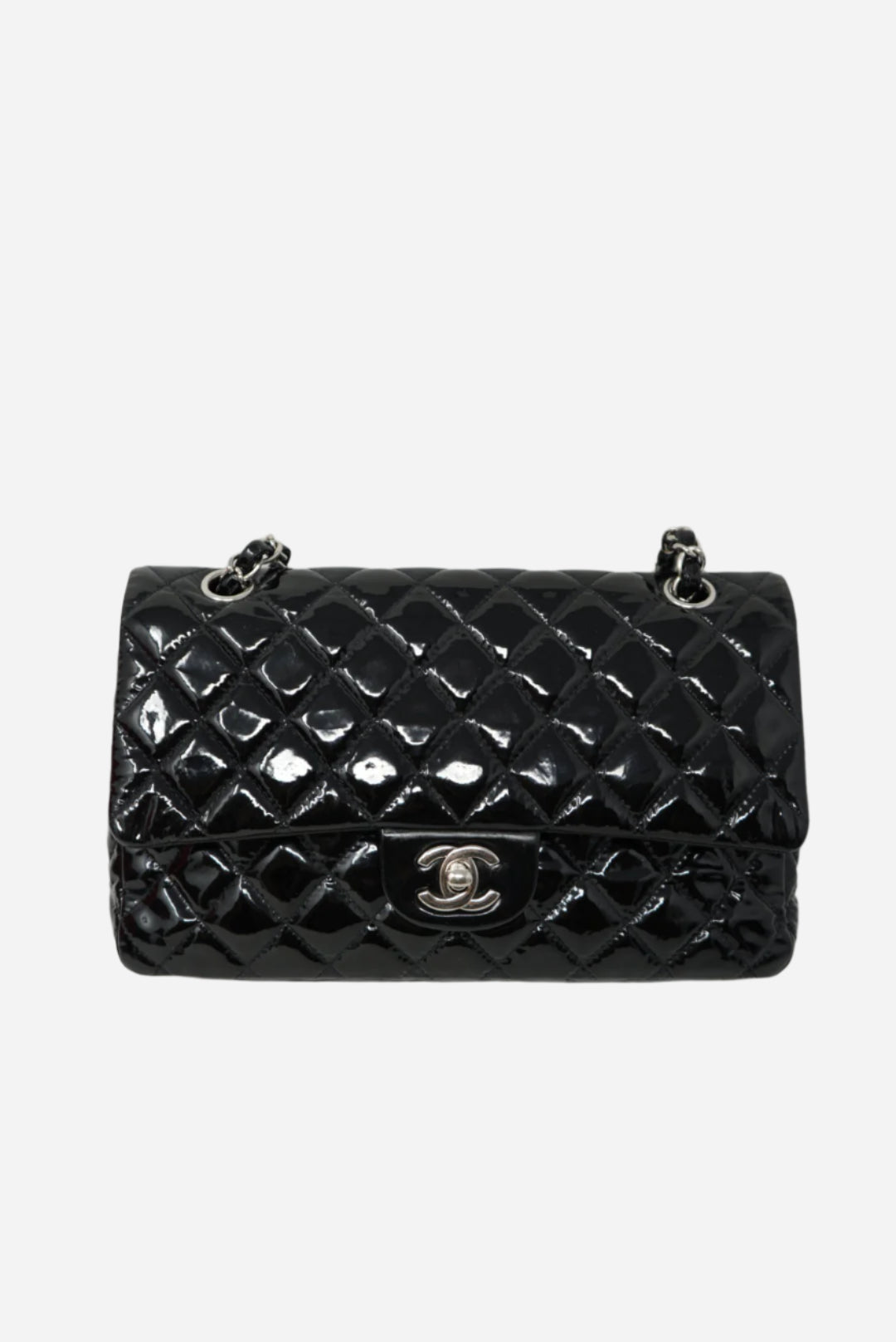 Pre-Owned Chanel Patent Double Flap Medium