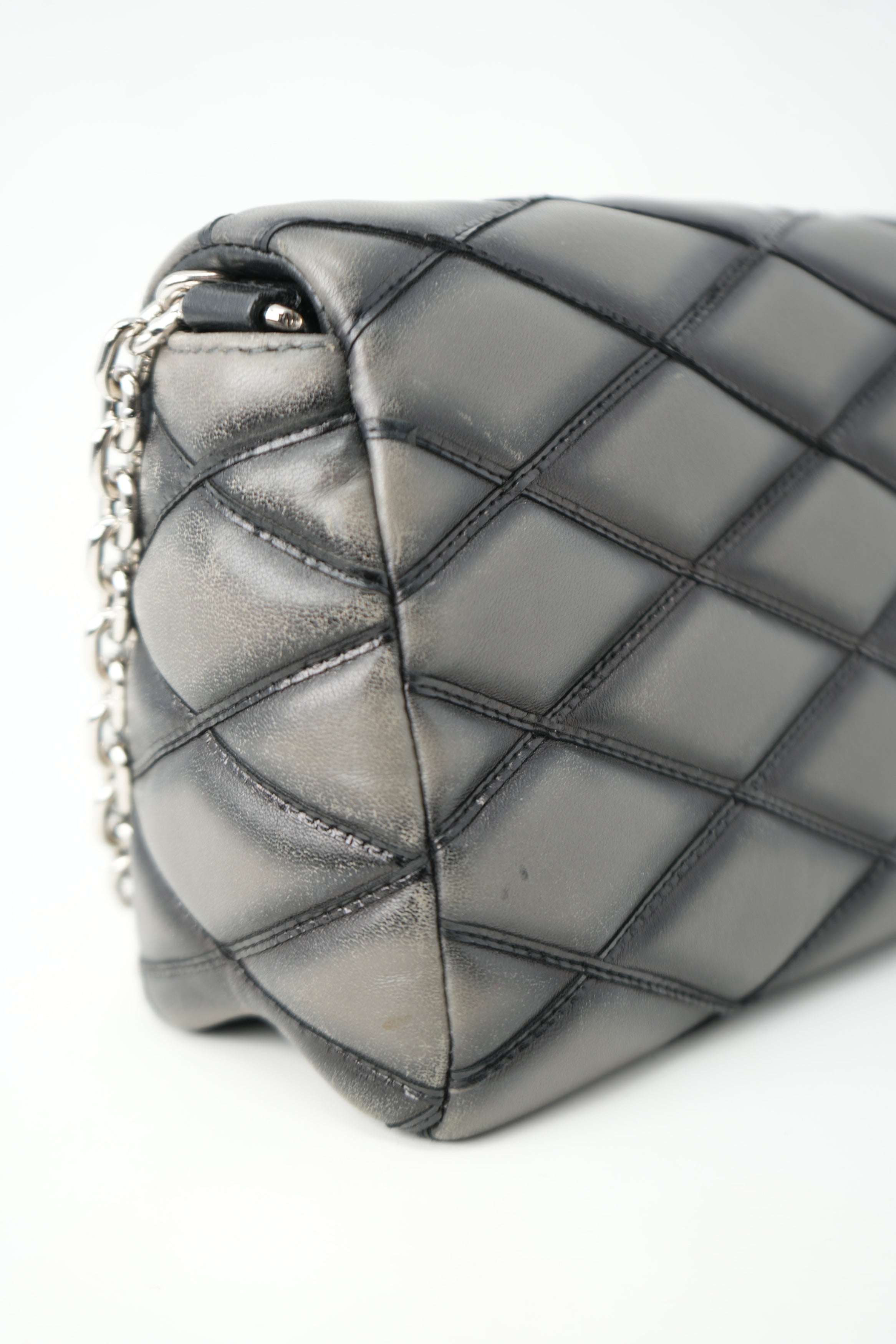Louis Vuitton 2015 Grey Lambskin Malletage Shoulder Bag