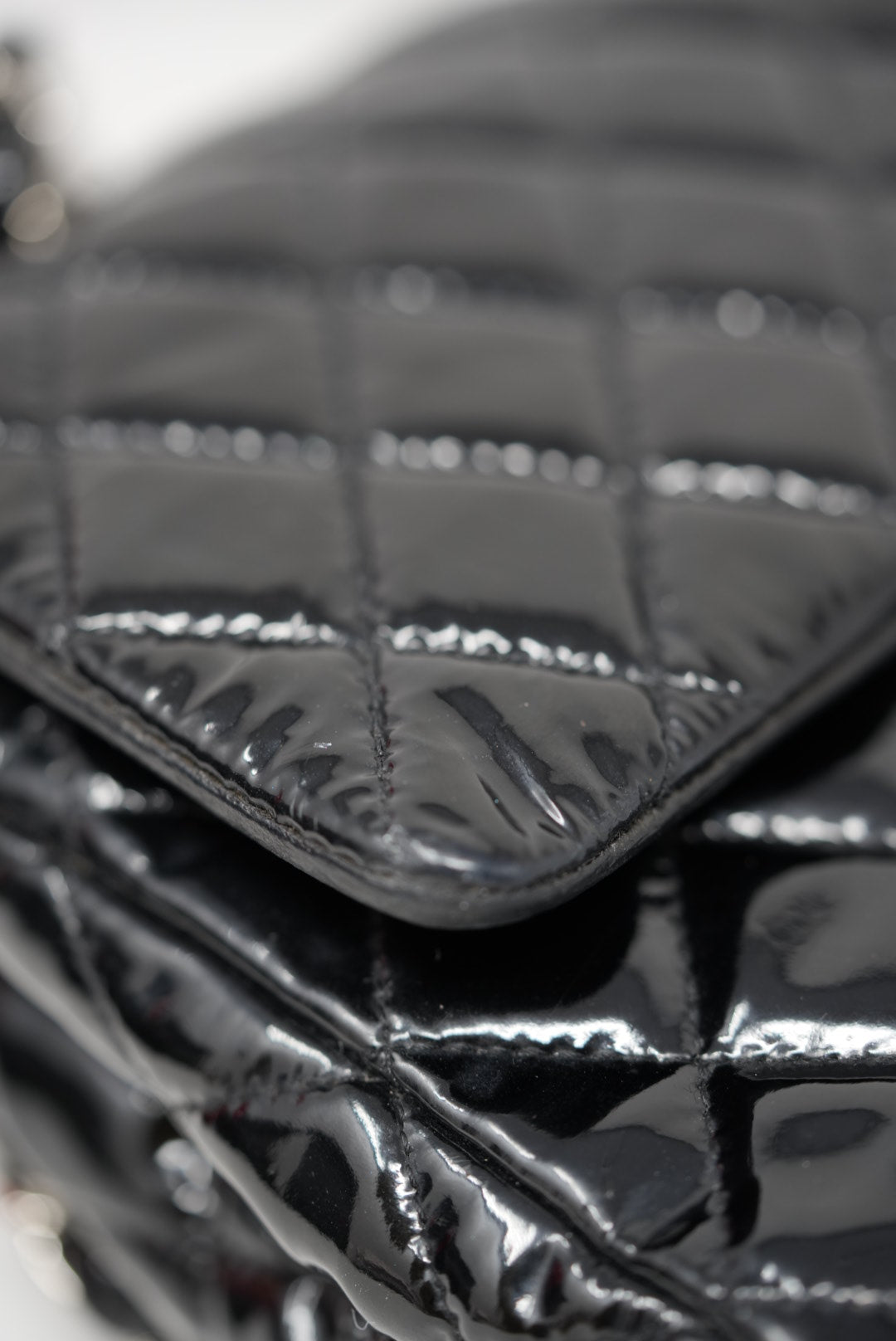 Pre-Owned Chanel Patent Double Flap Medium