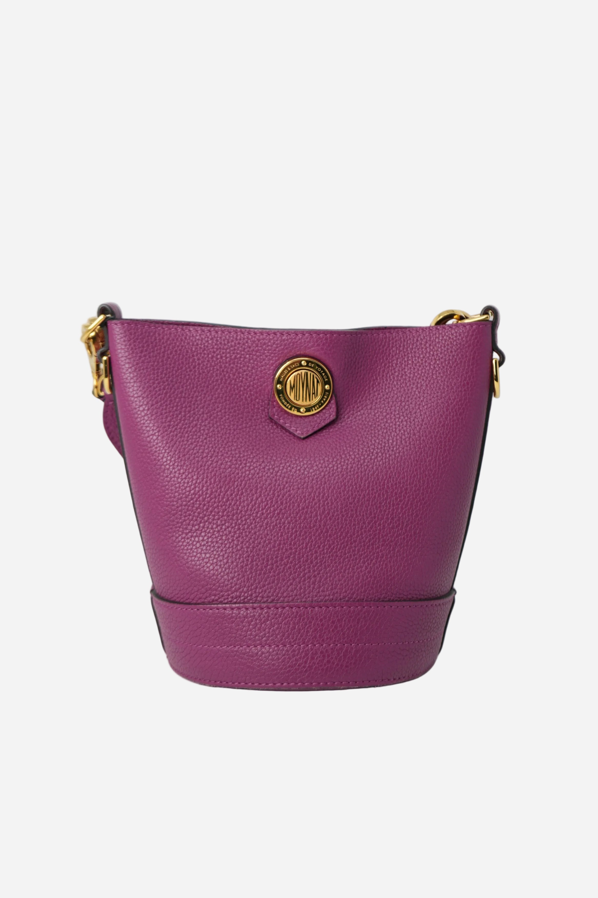 Moynat Purple Grained Calfskin Rubis Bucket Bag