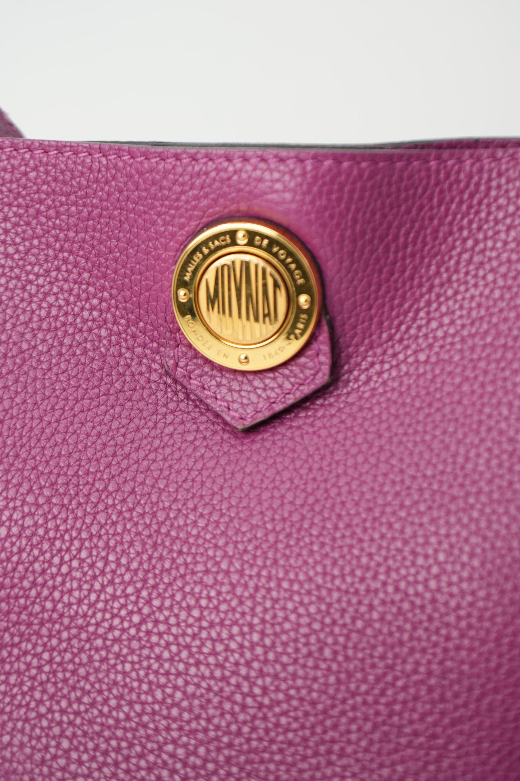 Moynat Purple Grained Calfskin Rubis Bucket Bag