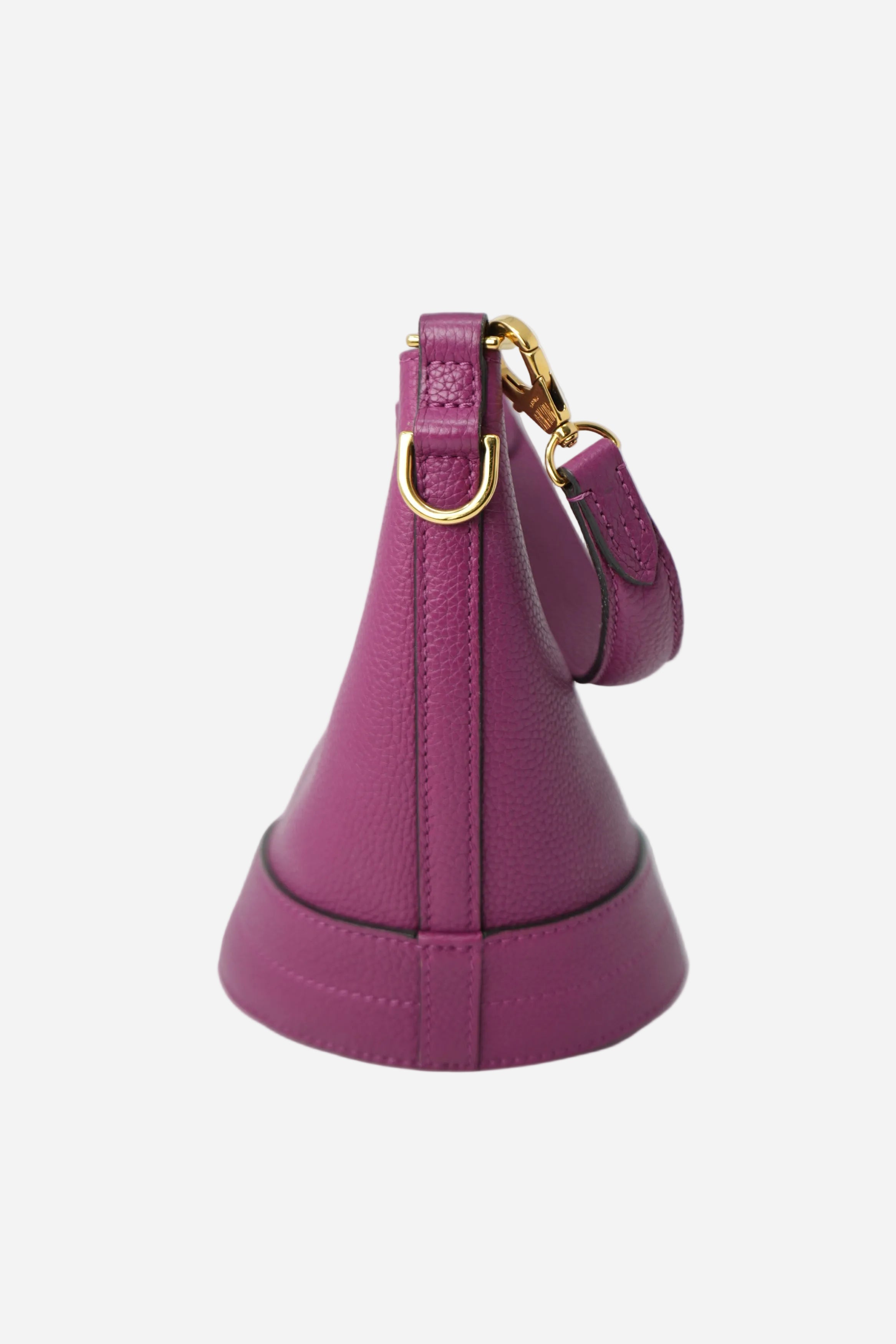 Moynat Purple Grained Calfskin Rubis Bucket Bag