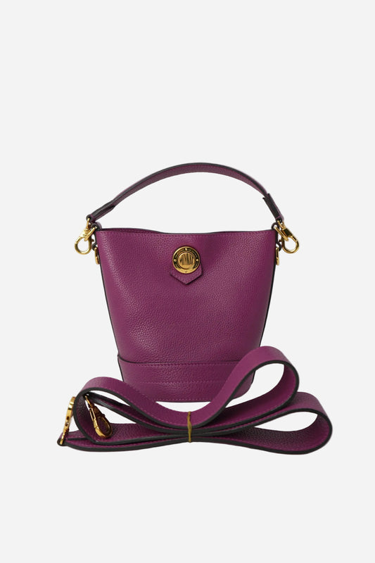 Moynat Purple Grained Calfskin Rubis Bucket Bag