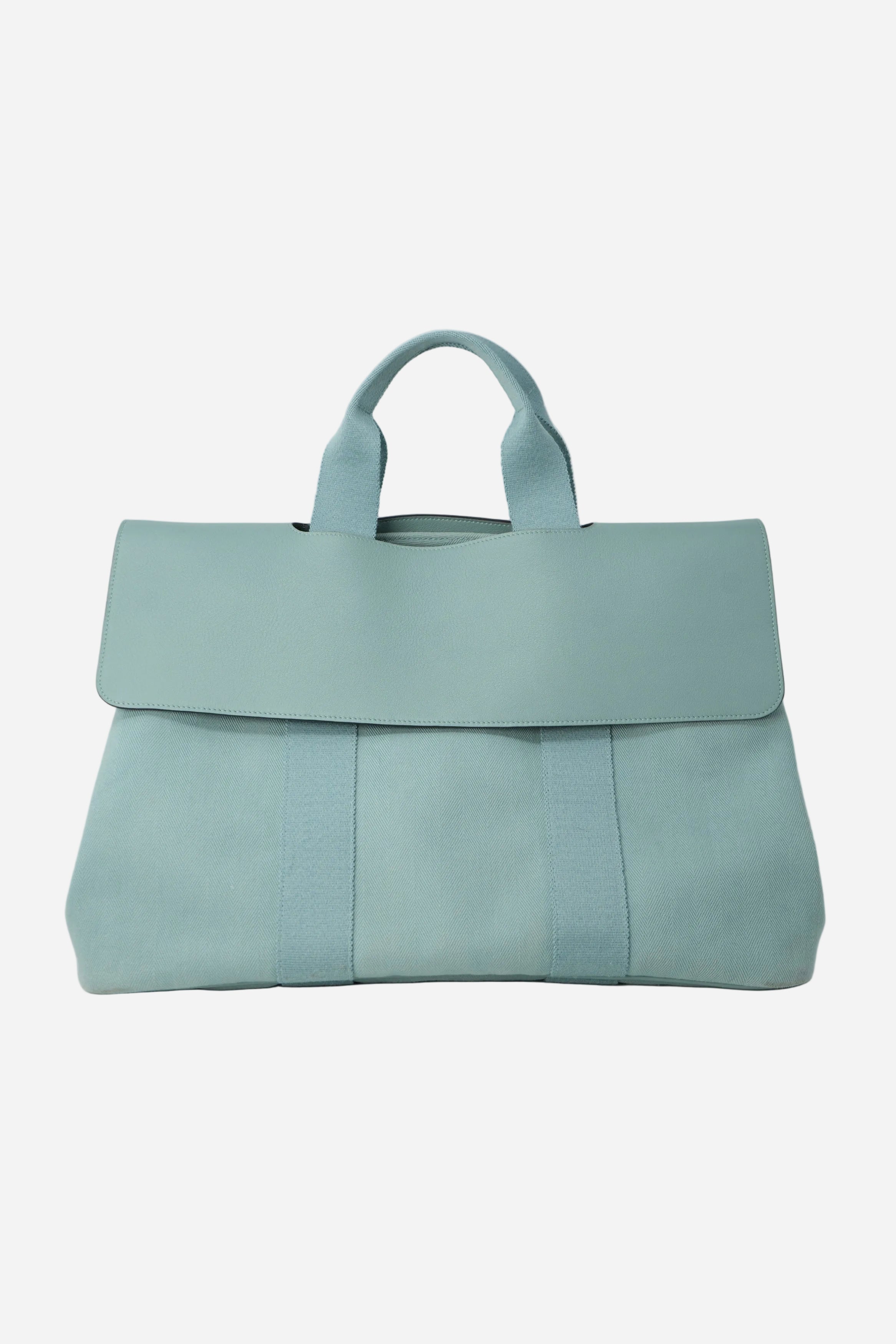 Hermes 2009 Blue Valparaiso Canvas/Leather Tote Bag