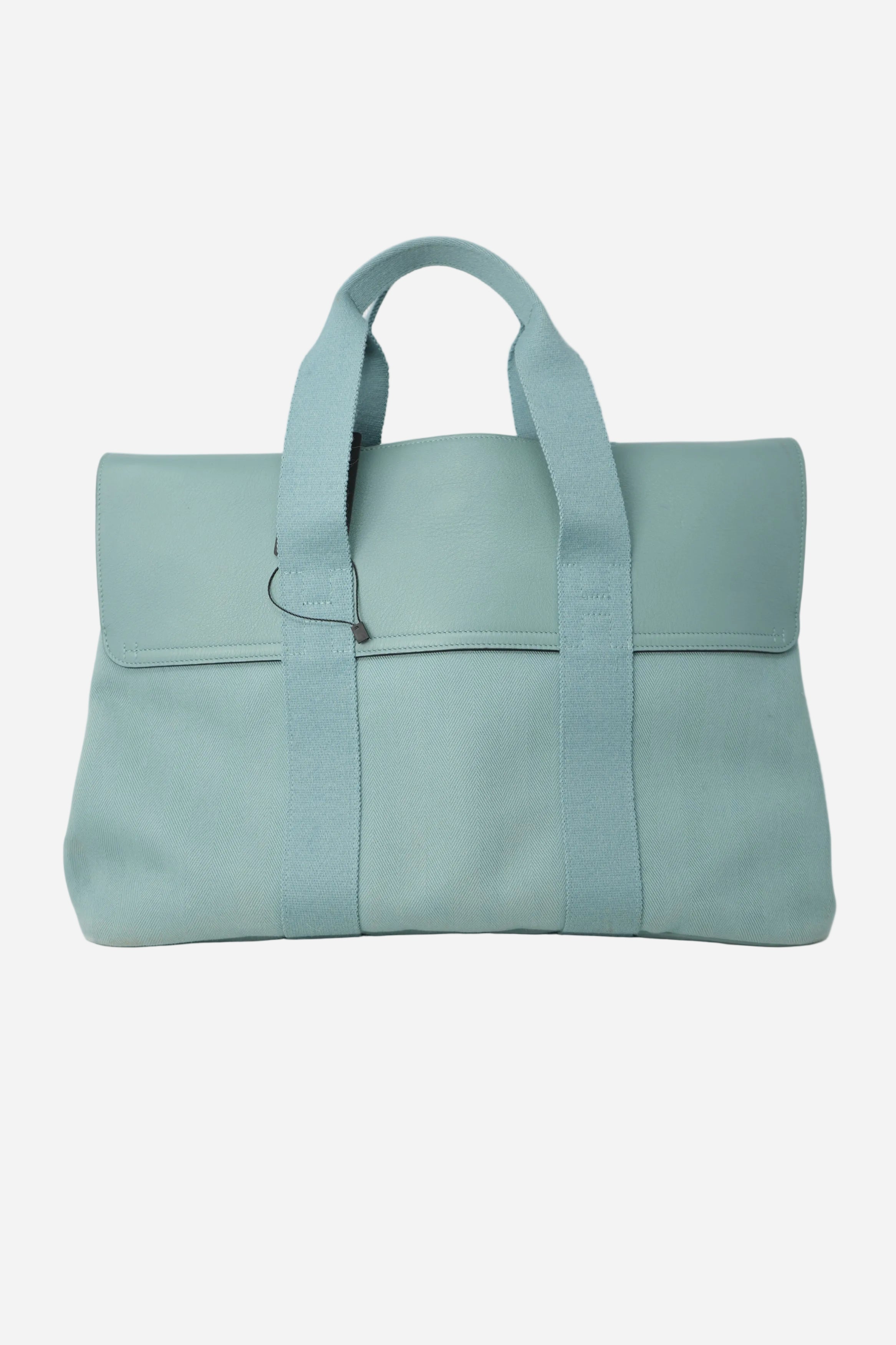 Hermes 2009 Blue Valparaiso Canvas/Leather Tote Bag