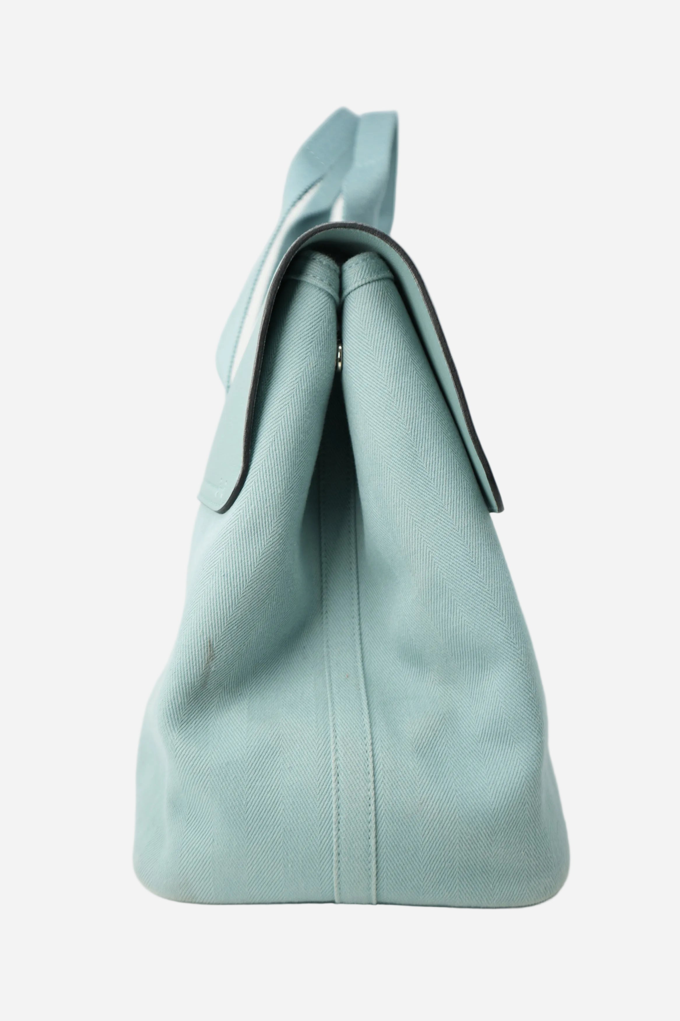 Hermes 2009 Blue Valparaiso Canvas/Leather Tote Bag