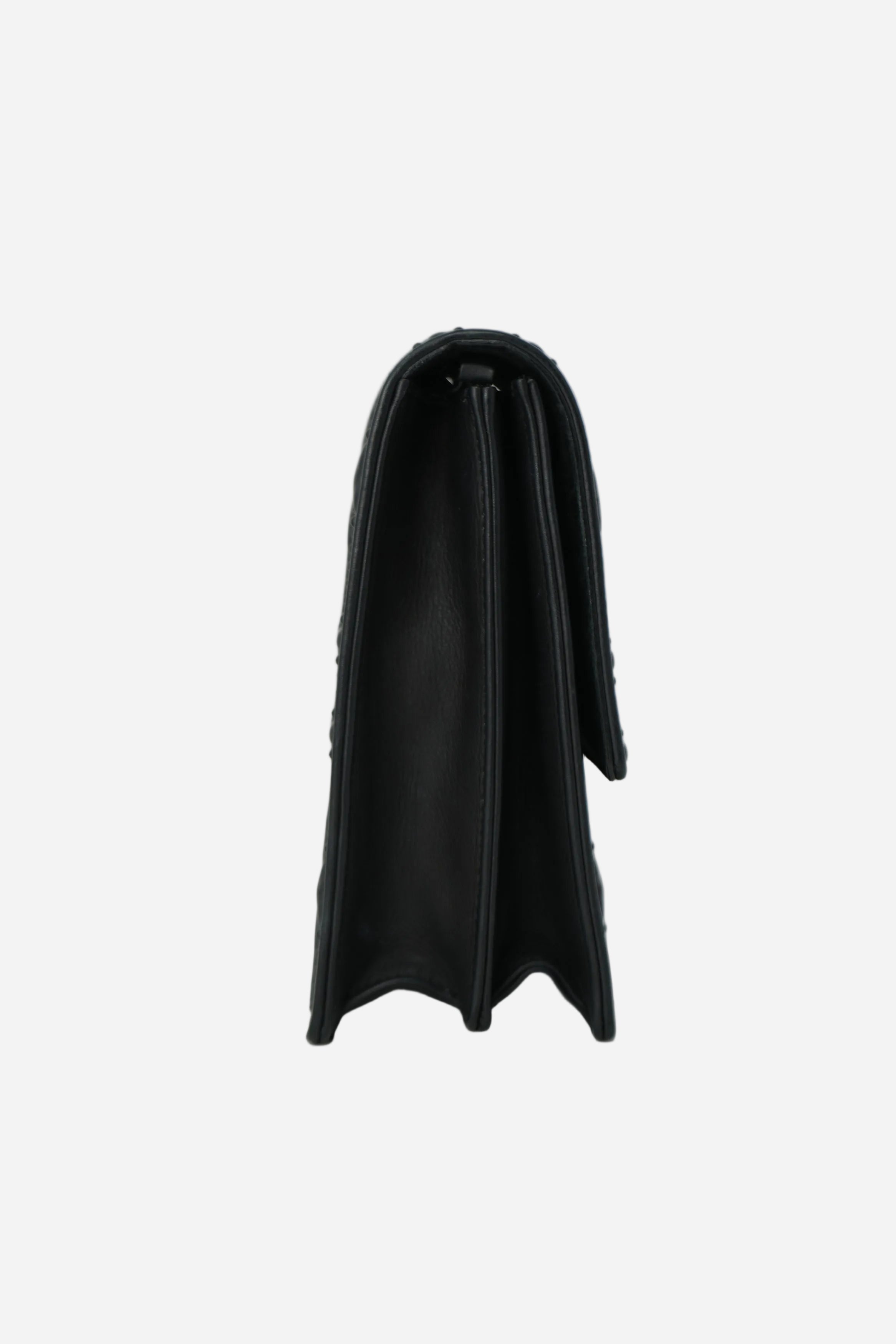 Christian Dior 2018 Black Matte Calfskin Studded Vertical Diorama Crossbody Bag