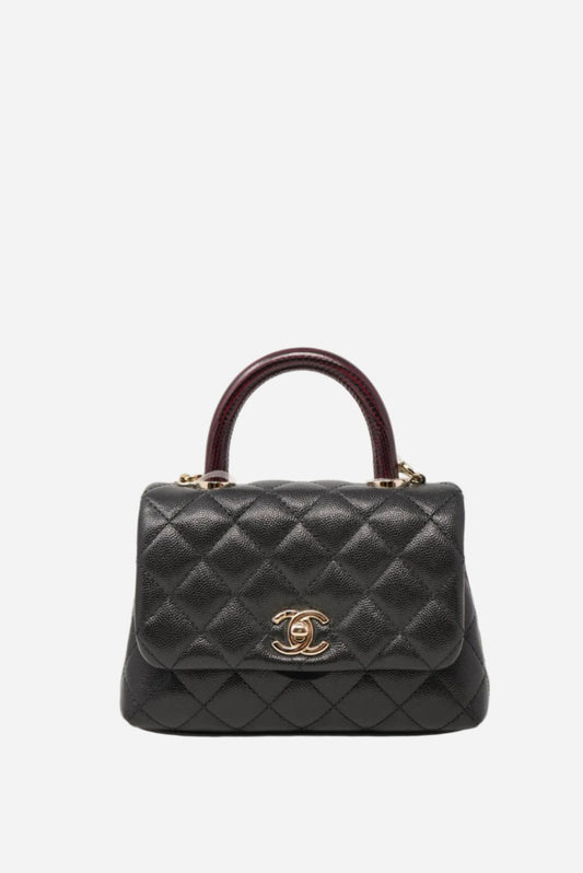 Pre-Owned Chanel Extra Mini CoCo Handle Caviar Black