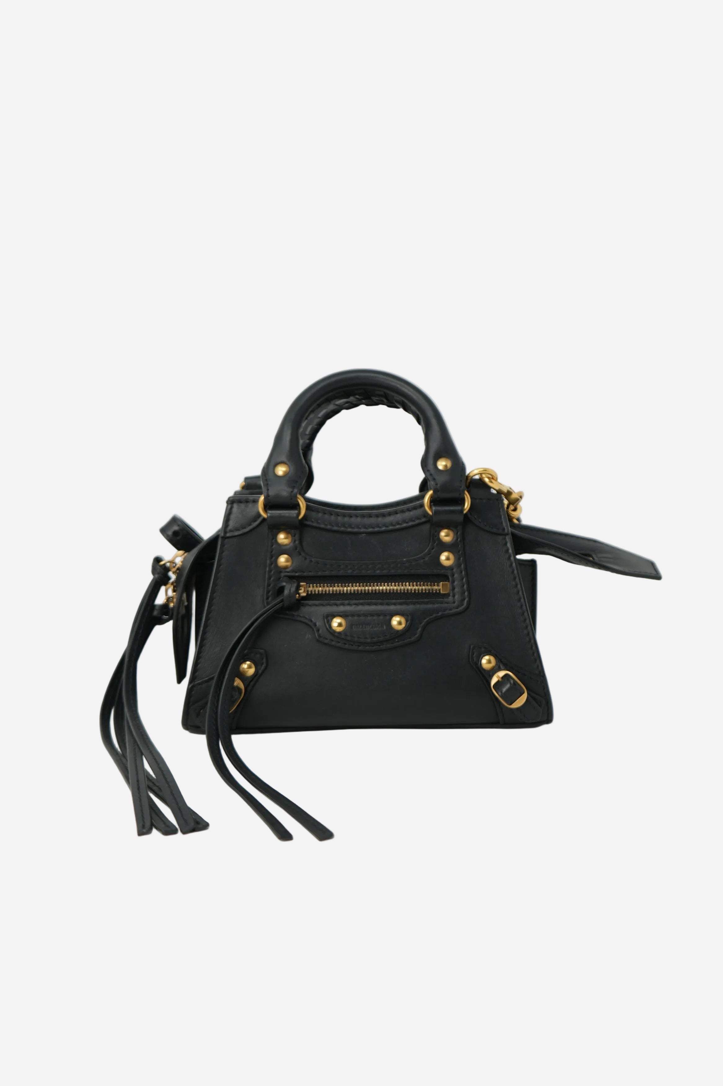 Balenciaga Black Calfskin Leather Mini Neo Classic City Crossbody Bag