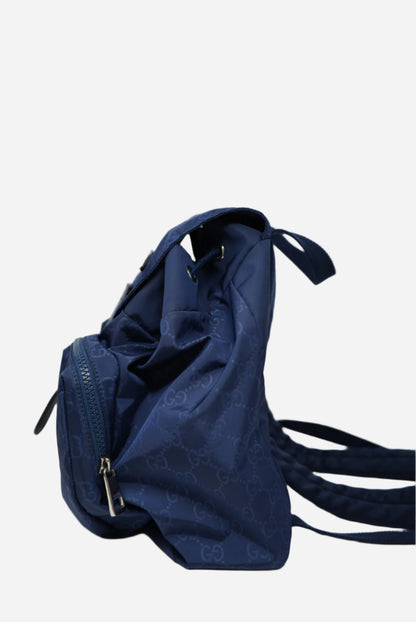 Gucci Blue Nylon GG Logo Backpack