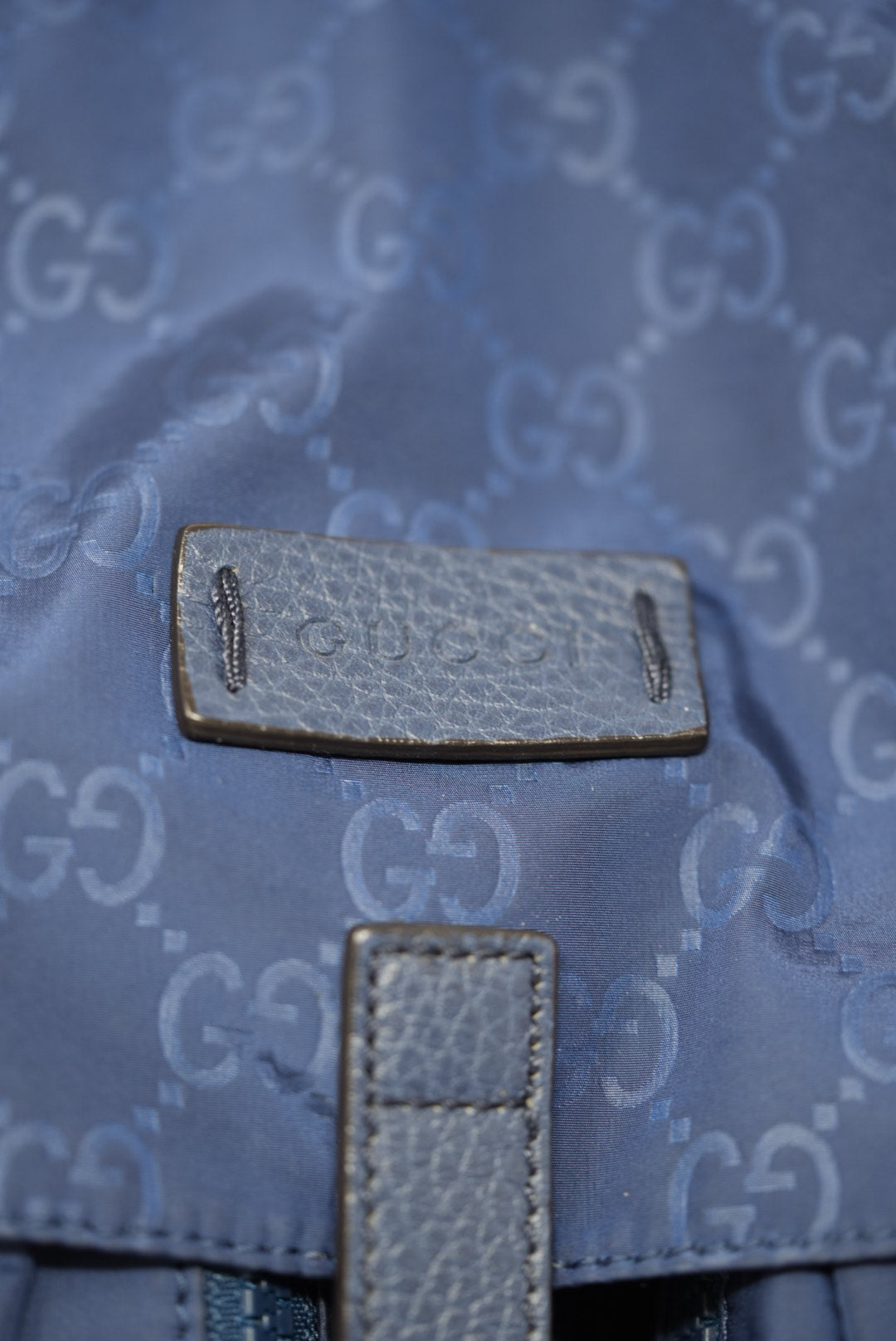 Gucci Blue Nylon GG Logo Backpack