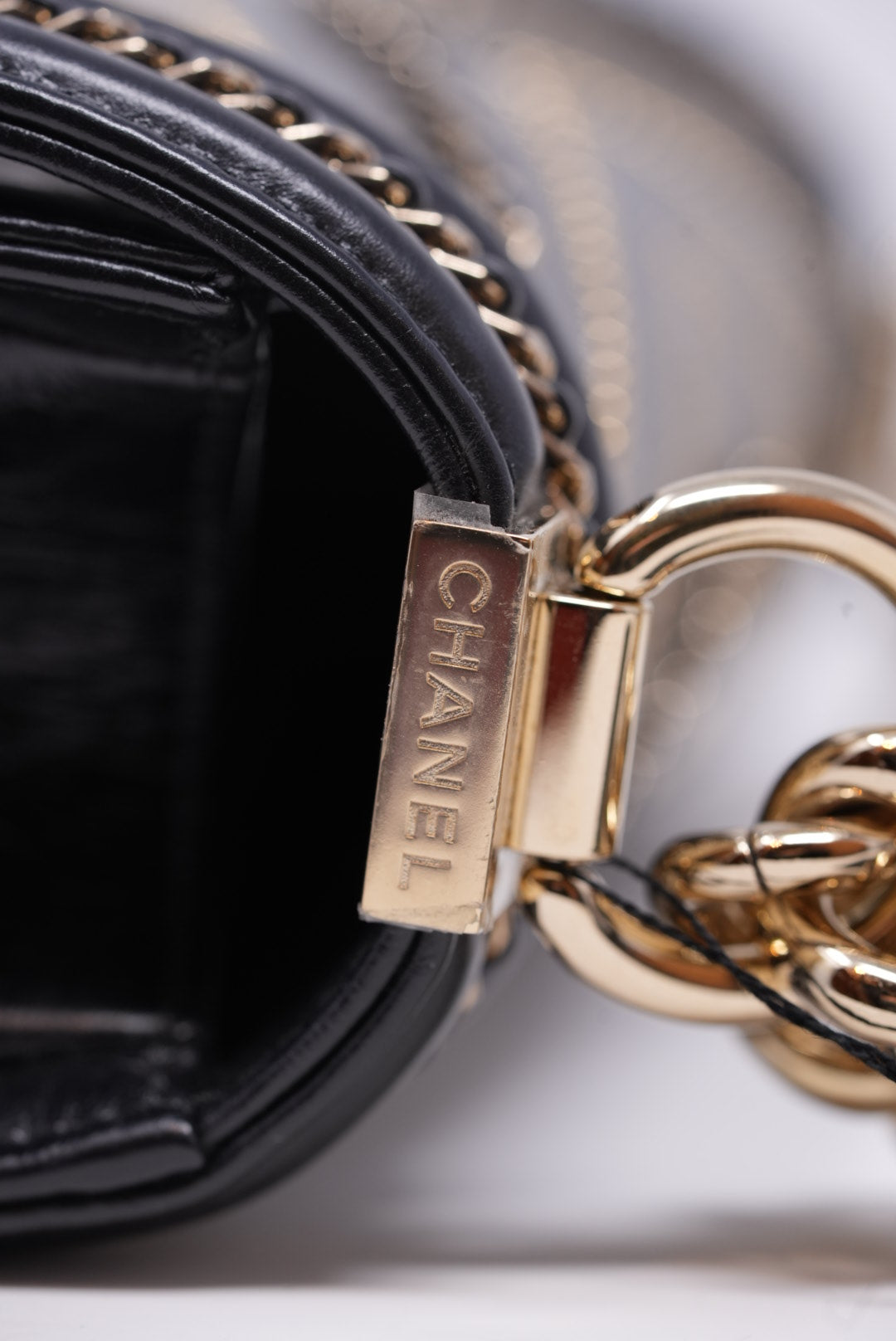 Pre-Owned CHANEL Crumpled Calfskin Small Boy Black