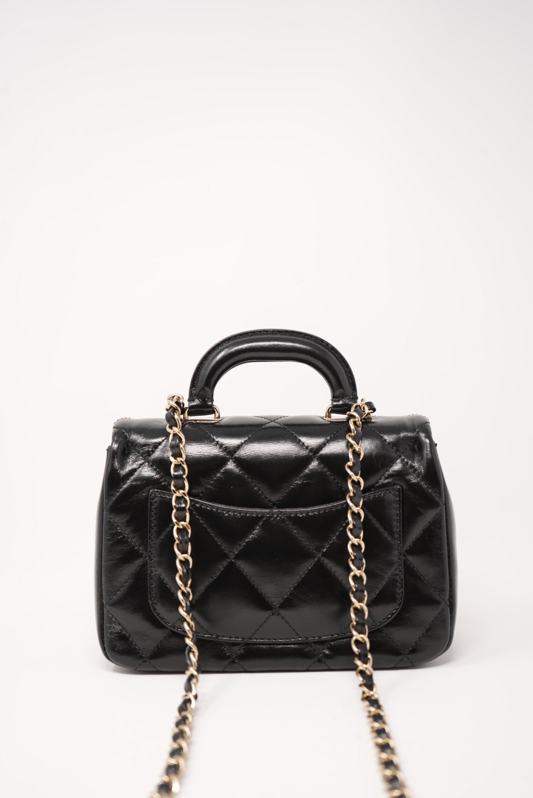 Pre-Owned Chanel 24C Mini Flap Top Handle Black