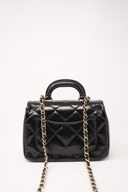 Pre-Owned Chanel 24C Mini Flap Top Handle Black
