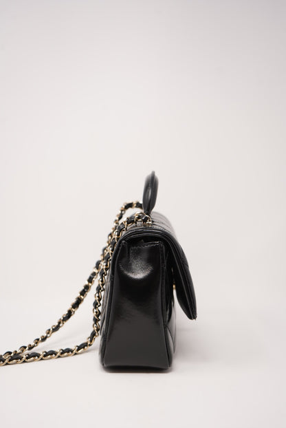 Pre-Owned Chanel 24C Mini Flap Top Handle Black