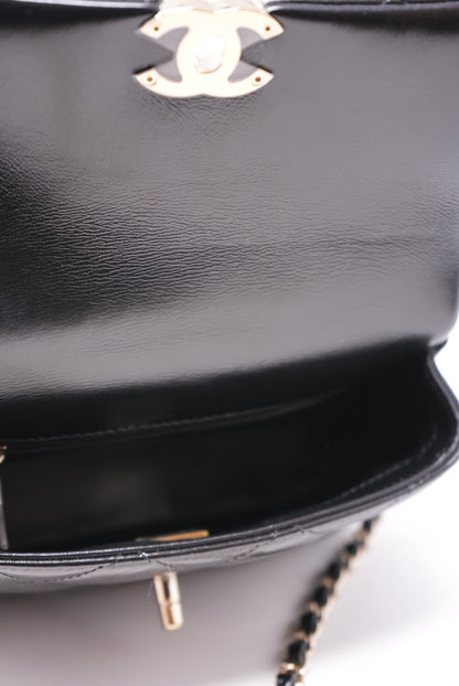 Pre-Owned Chanel 24C Mini Flap Top Handle Black