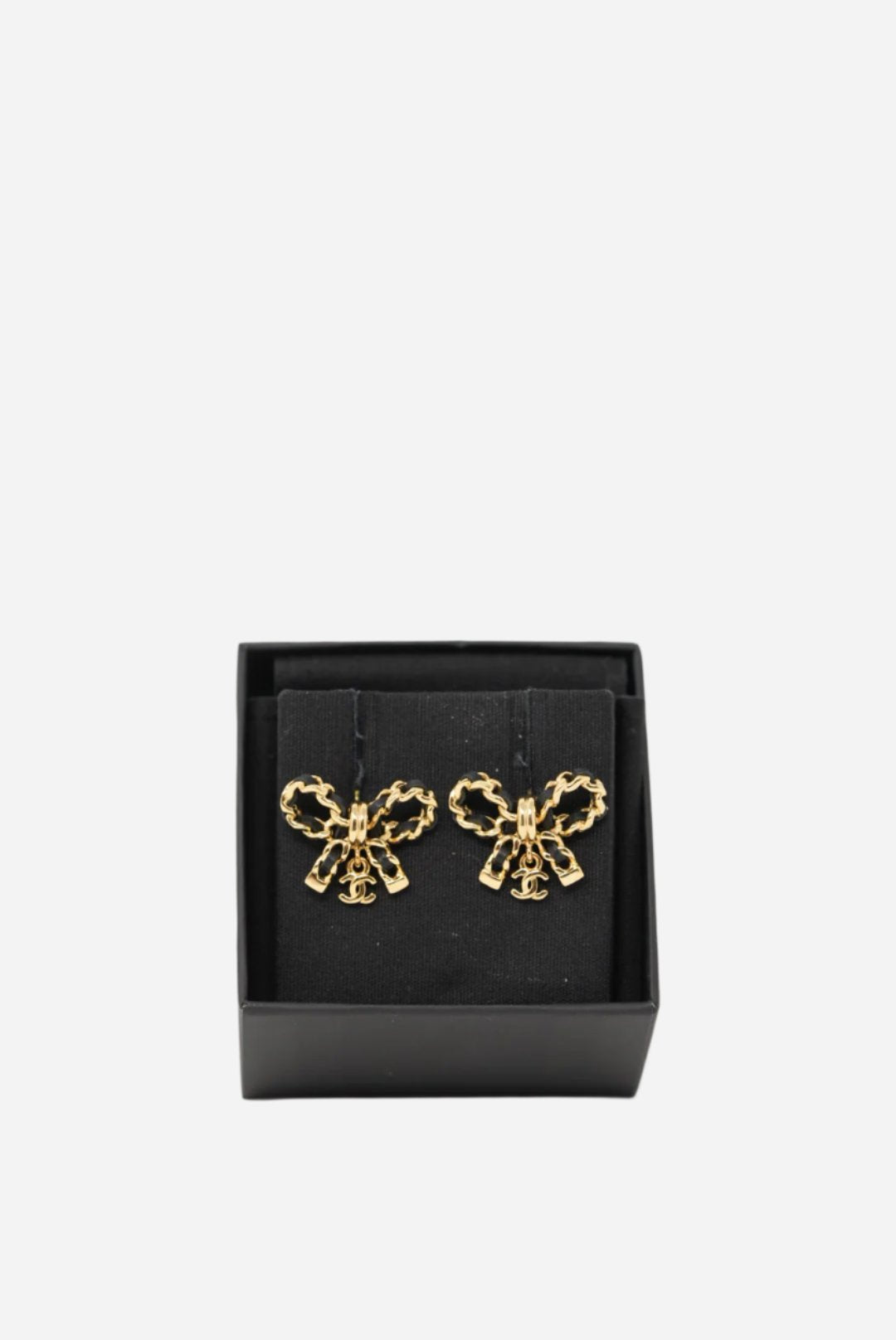 Pre-Owned Chanel 2022 CC Chain Bow Earrings