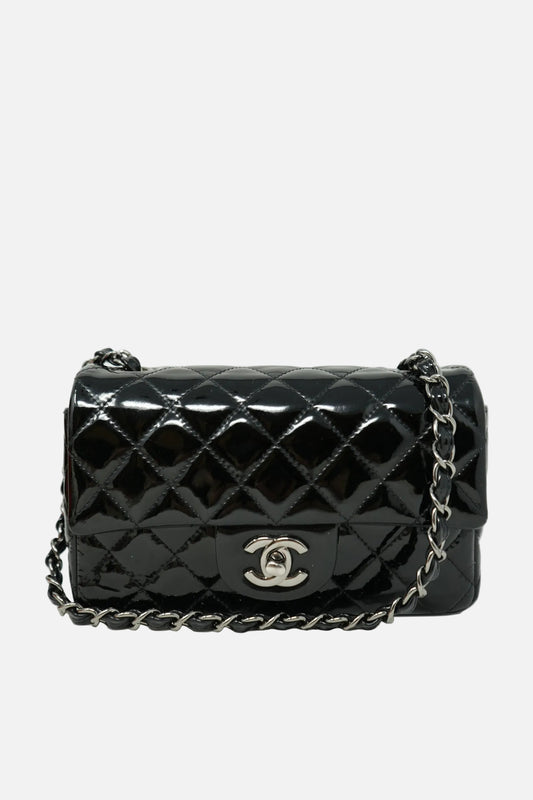 Pre-owned Chanel 2015 Patent Mini Rectangle Flap