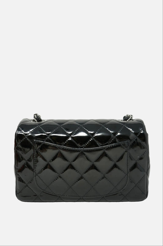 Pre-owned Chanel 2015 Patent Mini Rectangle Flap