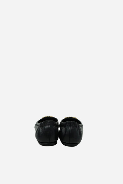 Tory Burch Black Minnie Leather Flats
