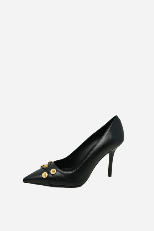 Versace Black Calfskin Leather Pump