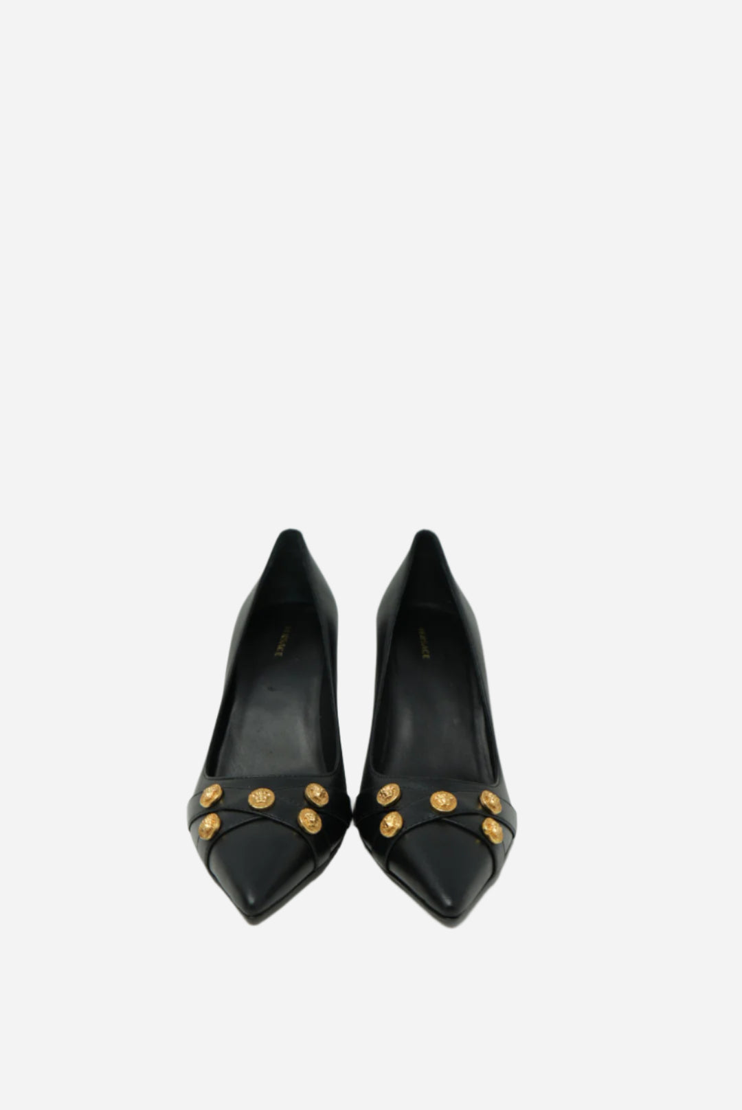 Versace Black Calfskin Leather Pump