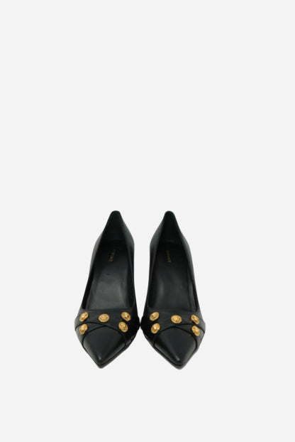 Versace Black Calfskin Leather Pump