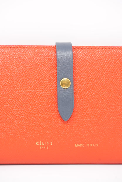 Celine 2018 MEDIUM STRAP WALLET IN BICOLOUR GRAINED CALFSKIN