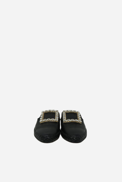 Roger Vivier Black Patent Buckle Mules