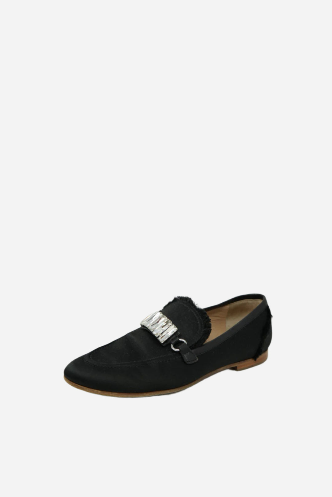 Giuseppe Zanotti Black Satin Crystal Loafer
