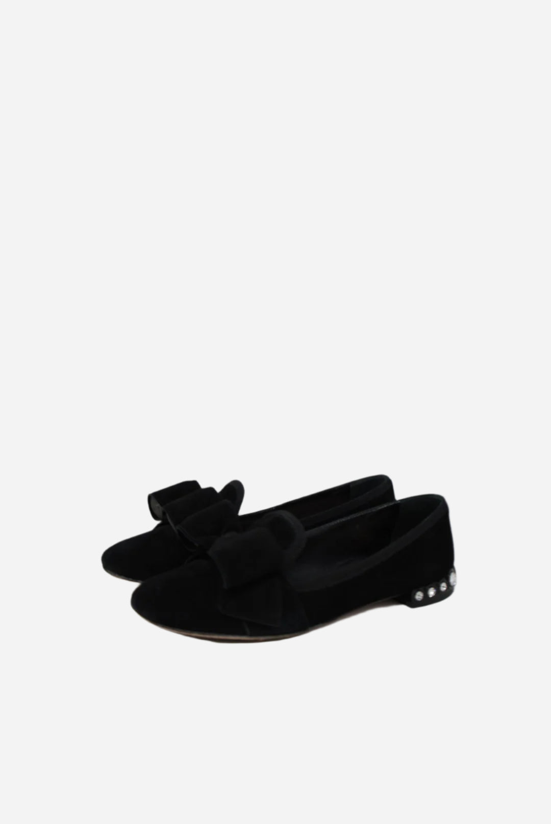 Miu Miu Black Velvet Rhinstone Flats
