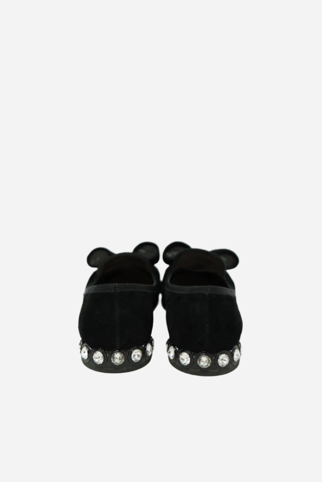 Miu Miu Black Velvet Rhinstone Flats