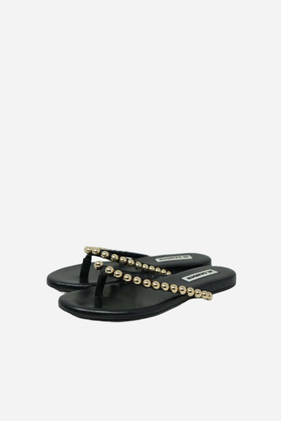 Jil Sander Black Leather Flip Flops