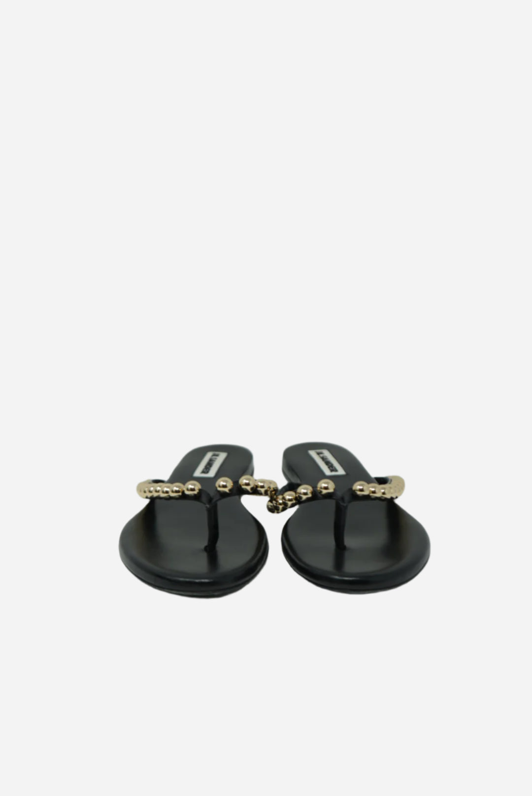 Jil Sander Black Leather Flip Flops