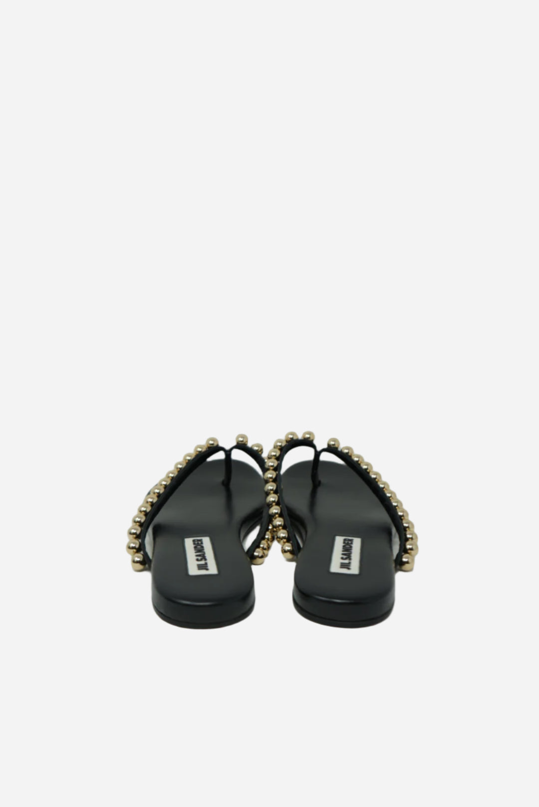 Jil Sander Black Leather Flip Flops