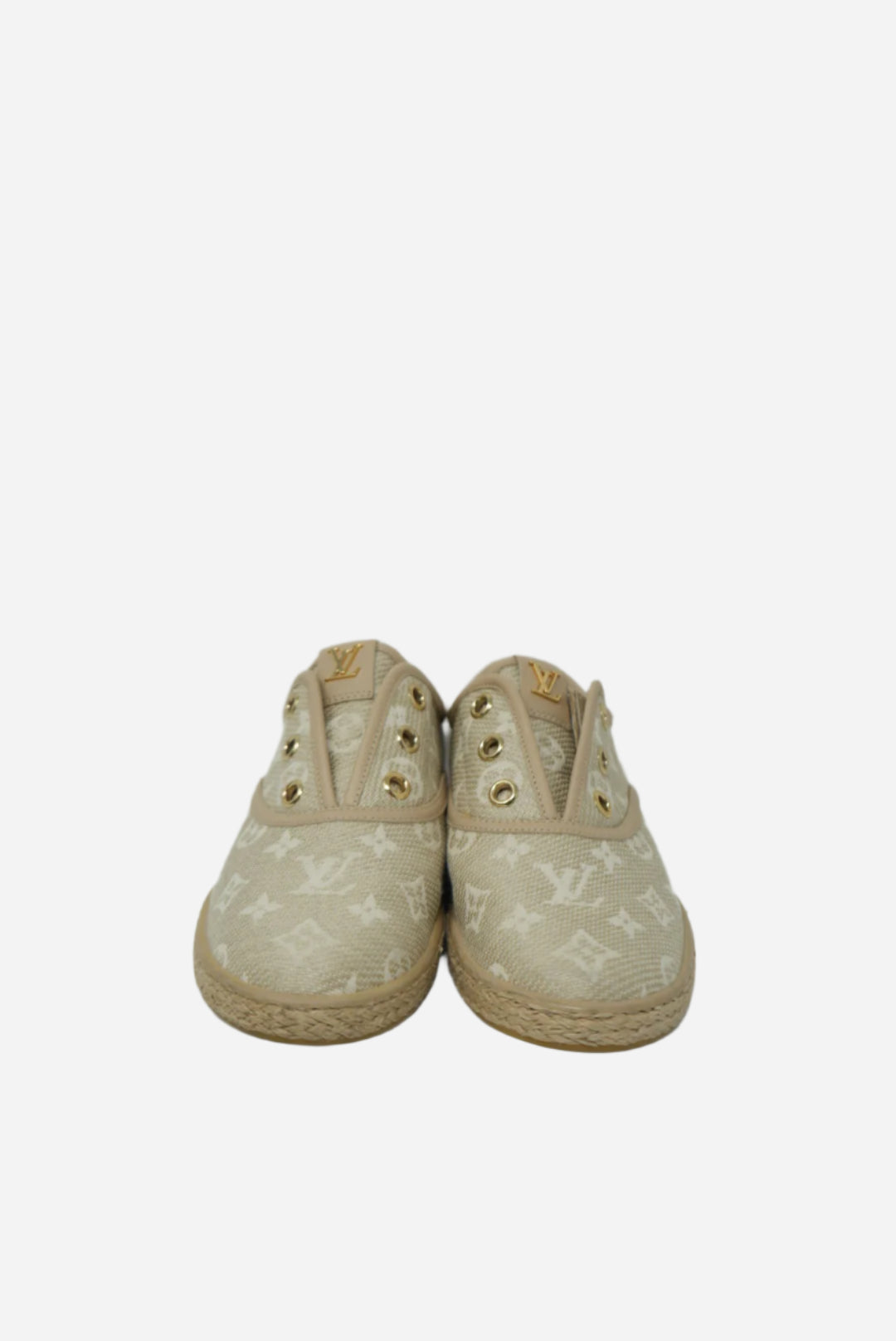 Louis Vuitton Beige Monogram Canvas Laceless Sneaker Size 37