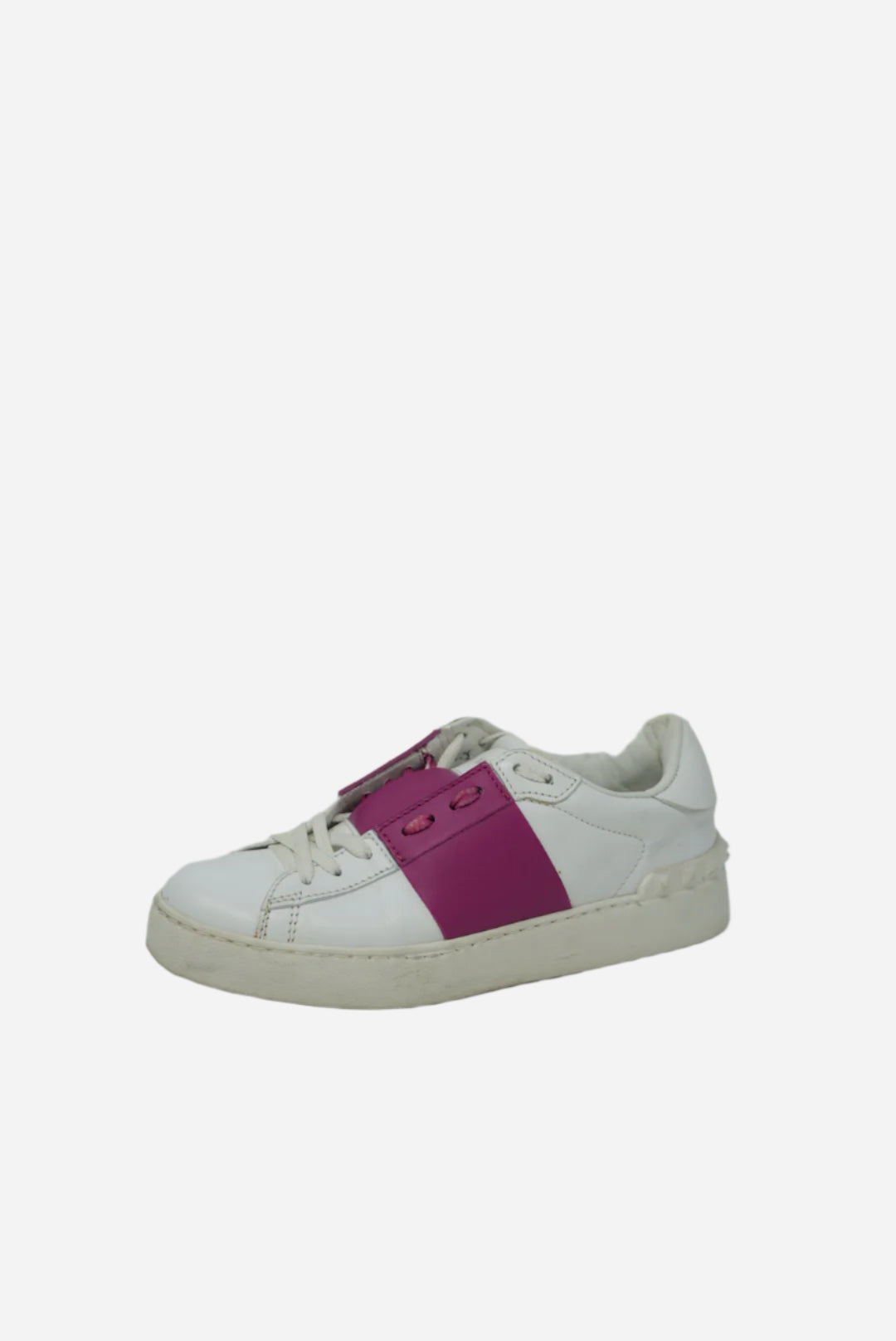 Valentino White/Pink Calfskin open sneaker