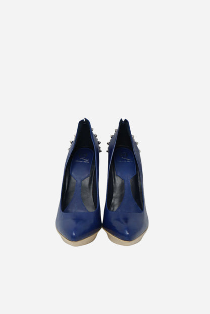 Alexander McQueen Blue Leather Heels