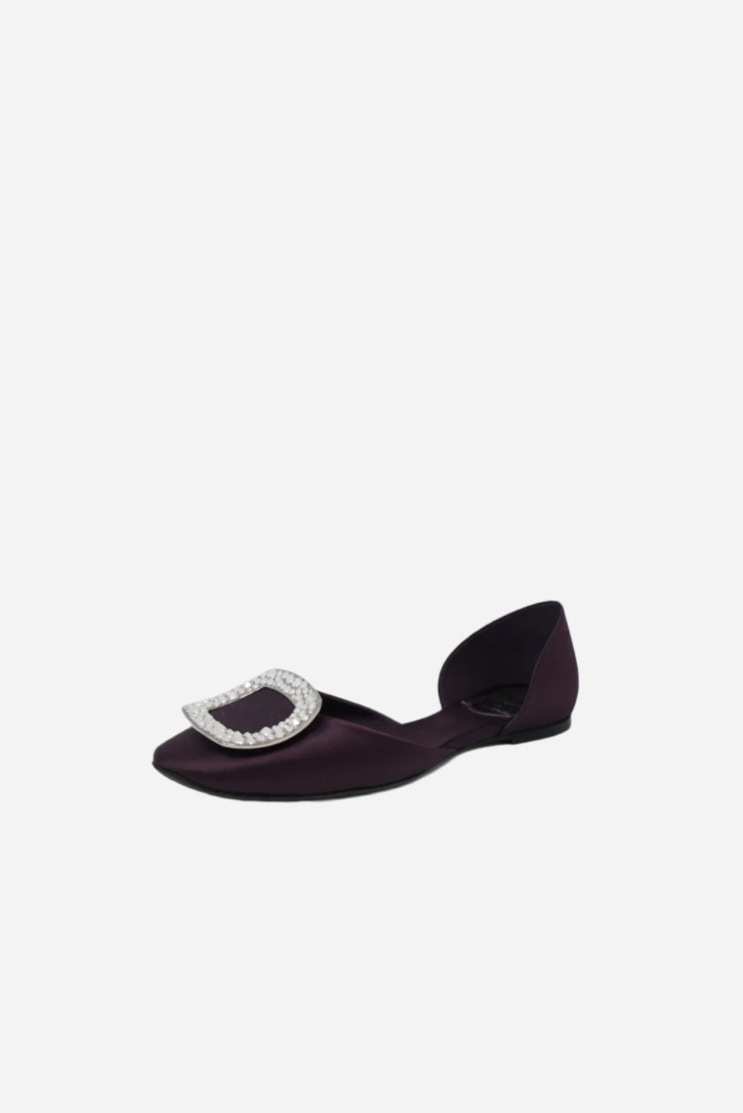 Roger Vivier Purple Satin Crystal Flats