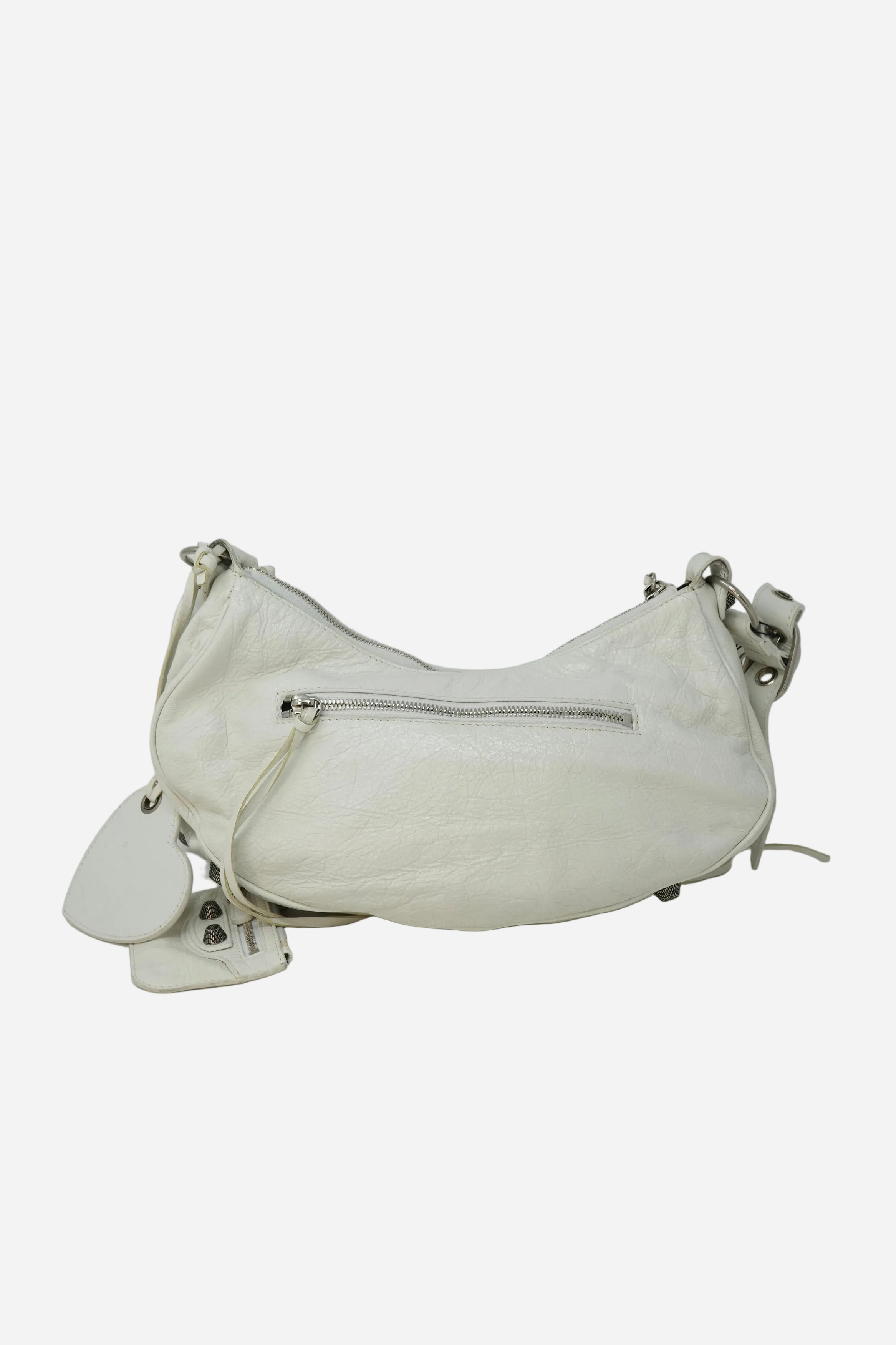 Balenciaga White Leather Le Cagole XS Shoulder Bag