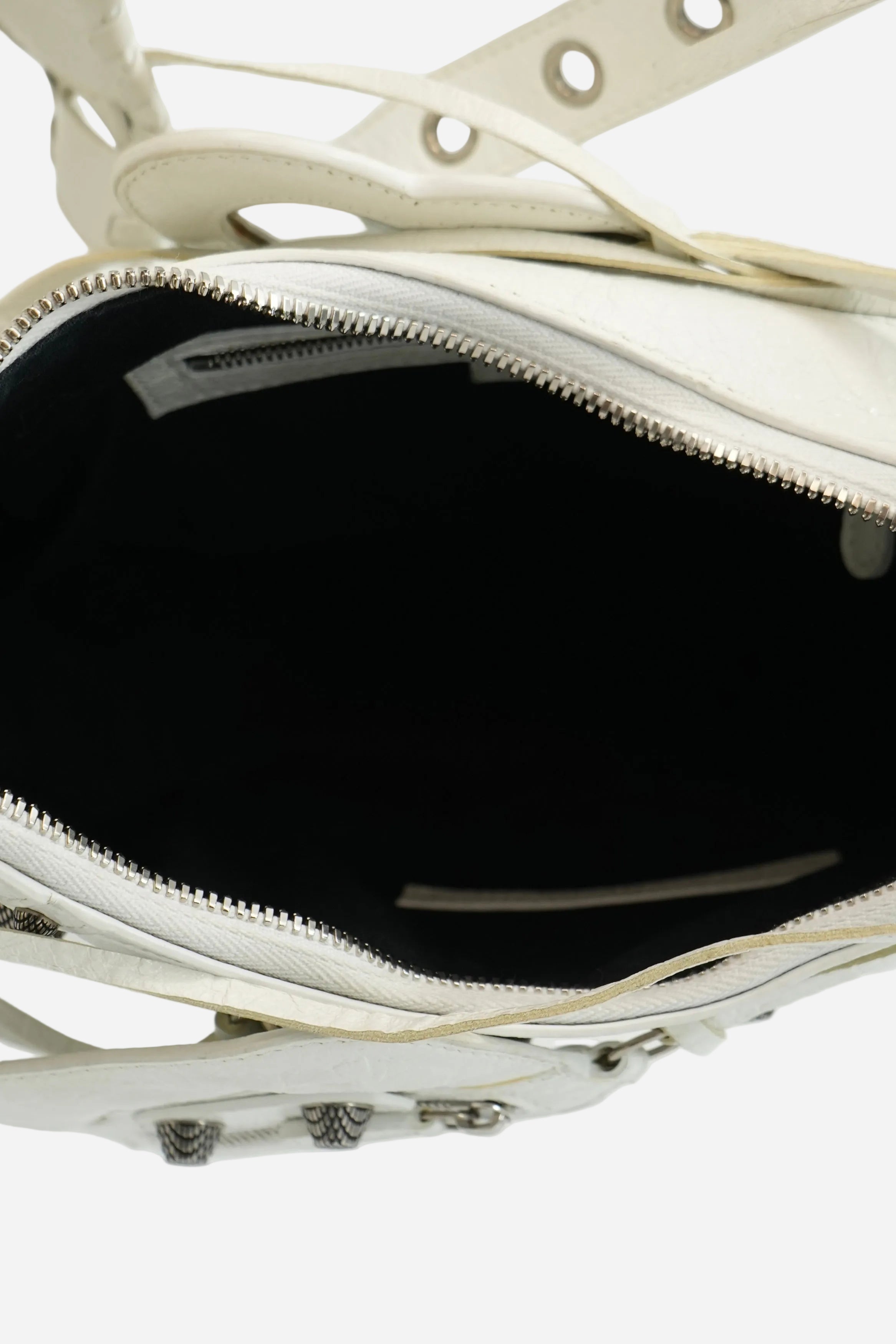 Balenciaga White Leather Le Cagole XS Shoulder Bag