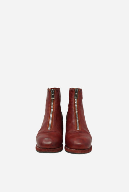 Guidi Red Leather PL1 Front Ankle Boots