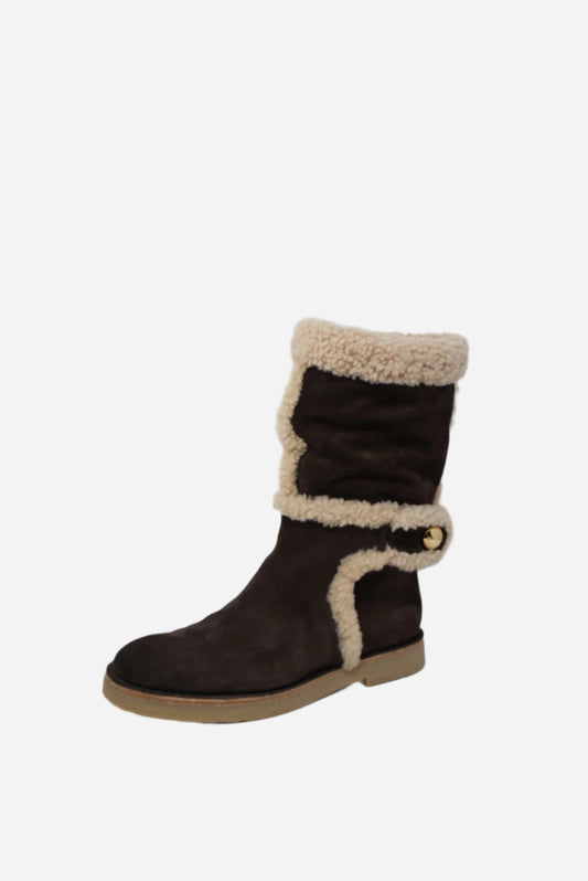 Louis Vuitton Brown Leather Snow Boots