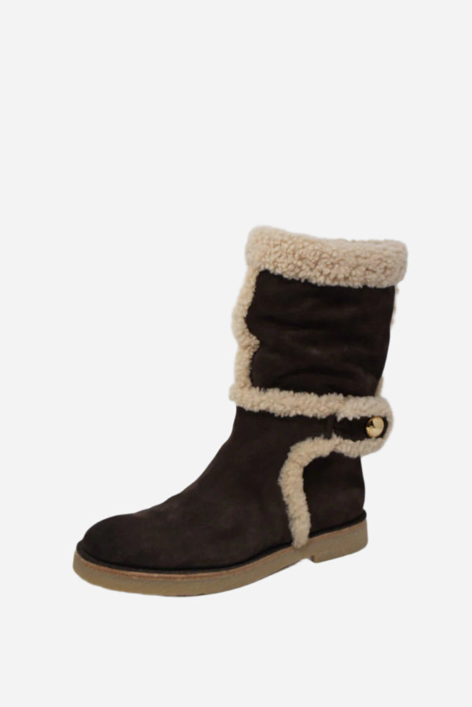 Louis Vuitton Brown Leather Snow Boots Size 38