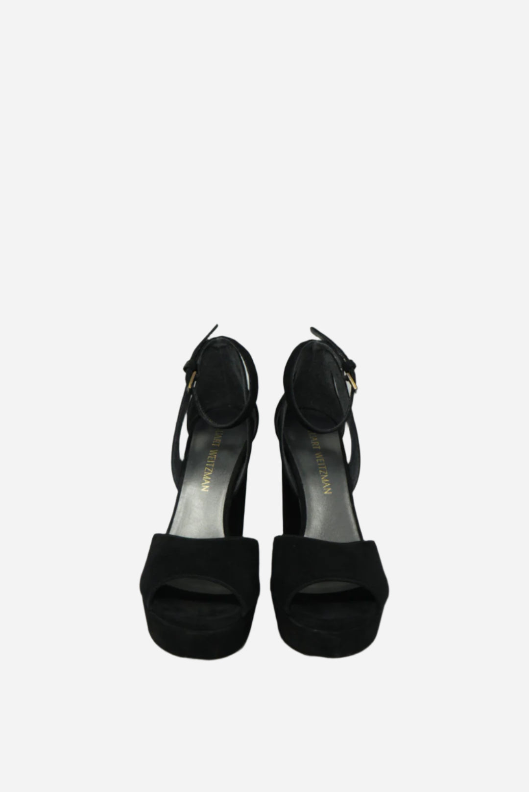 Stuart Weitzman Black Suede Platform Sandals