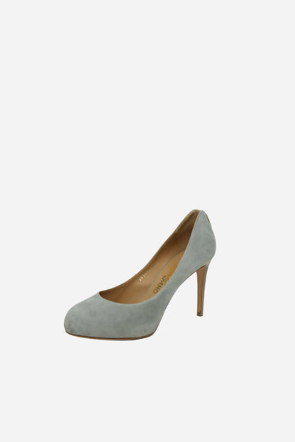 Salvatore Ferragamo Grey Suede Heeis