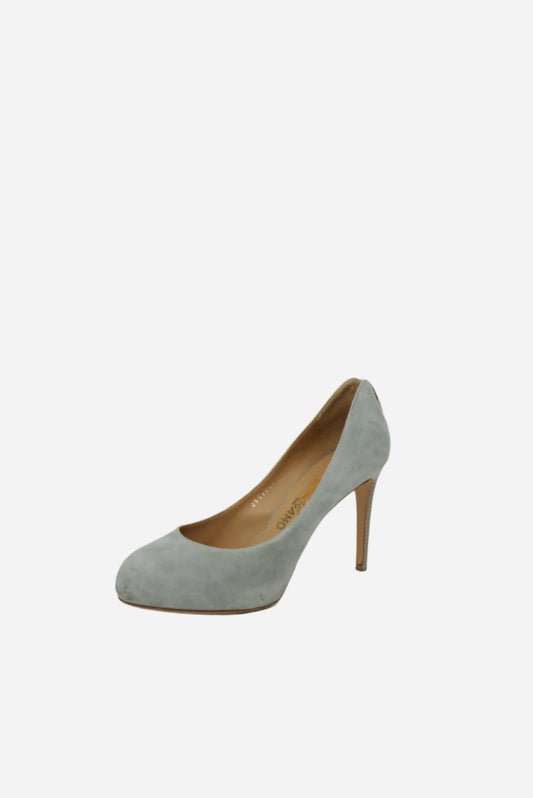 Salvatore Ferragamo Grey Suede Heeis