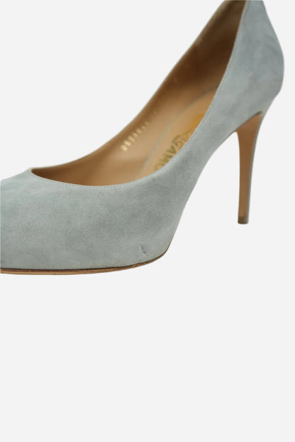 Salvatore Ferragamo Grey Suede Heeis