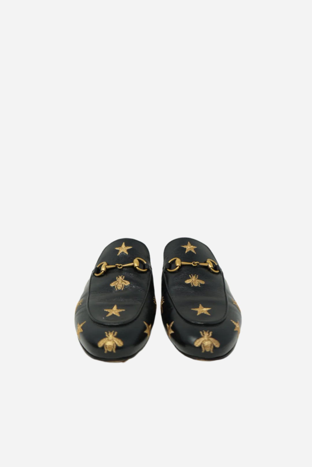 Gucci Black Horsebit Leather Mules