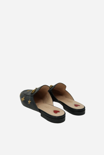Gucci Black Horsebit Leather Mules